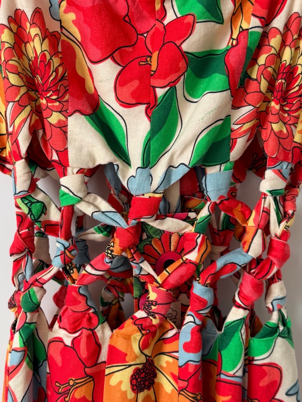 FARM RIO ANTHROPOLIGIE Floral Red Multicolor Summer Maxi Dress - Picture 5 of 14